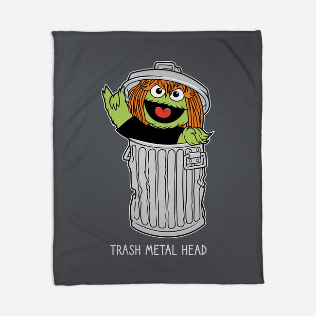 Trash Metal Head-None-Fleece-Blanket-imisko