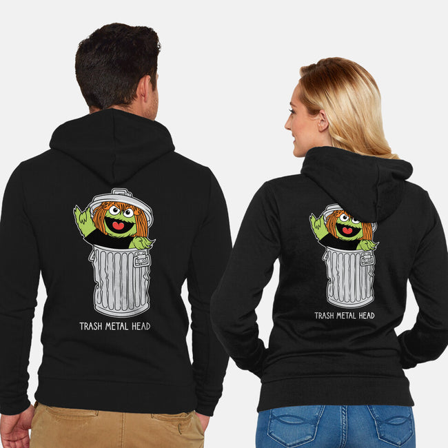 Trash Metal Head-Unisex-Zip-Up-Sweatshirt-imisko