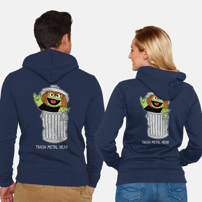 Trash Metal Head-Unisex-Zip-Up-Sweatshirt-imisko
