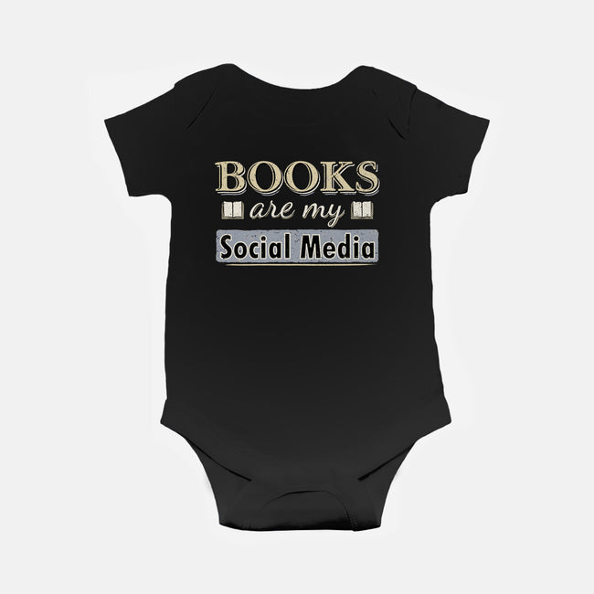 Books Are My Social Media-Baby-Basic-Onesie-NMdesign
