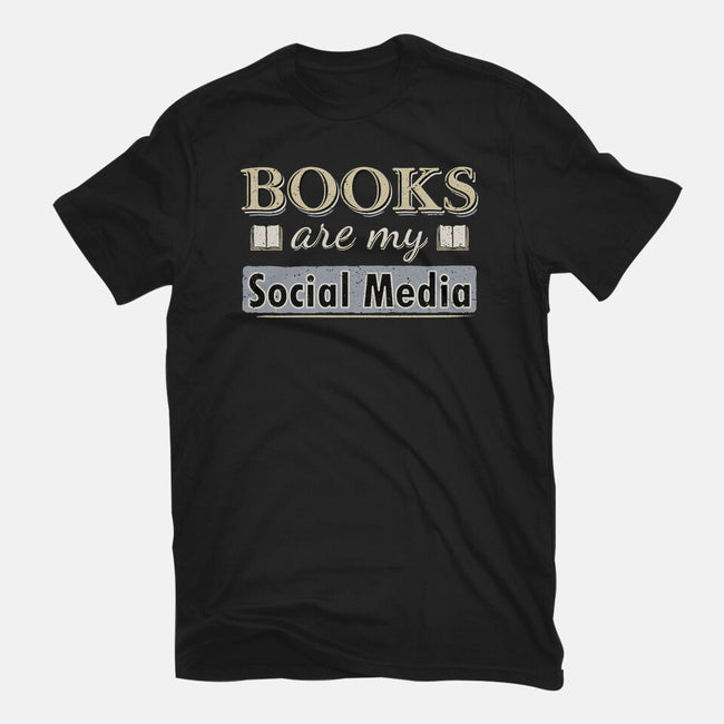 Books Are My Social Media-Womens-Basic-Tee-NMdesign