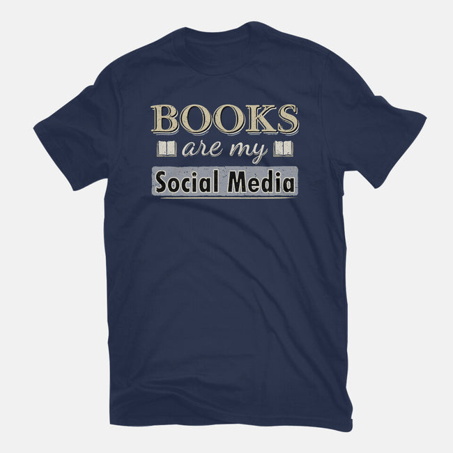 Books Are My Social Media-Womens-Basic-Tee-NMdesign