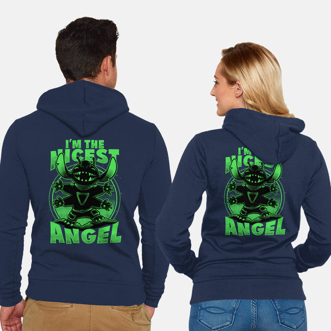 Cute Alien Nice Angel-Unisex-Zip-Up-Sweatshirt-Studio Mootant