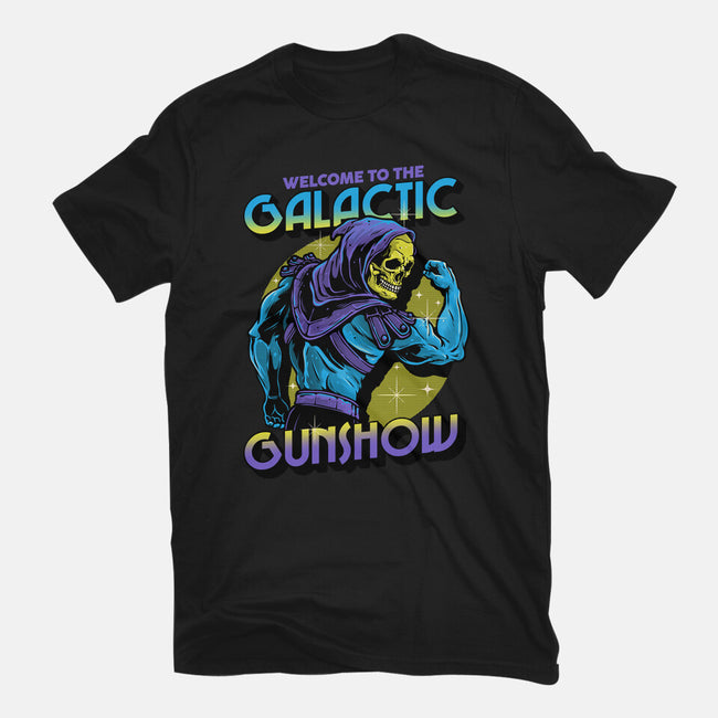 Welcome To The Galactic Gun Show-Mens-Basic-Tee-glitchygorilla