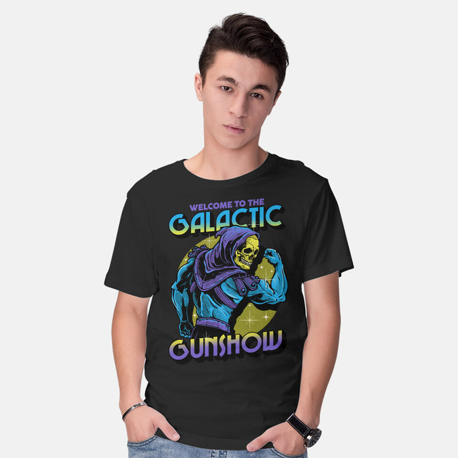 Welcome To The Galactic Gun Show-Mens-Basic-Tee-glitchygorilla