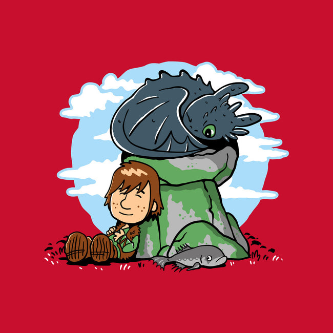 Relaxing With My Dragon-Youth-Basic-Tee-demonigote