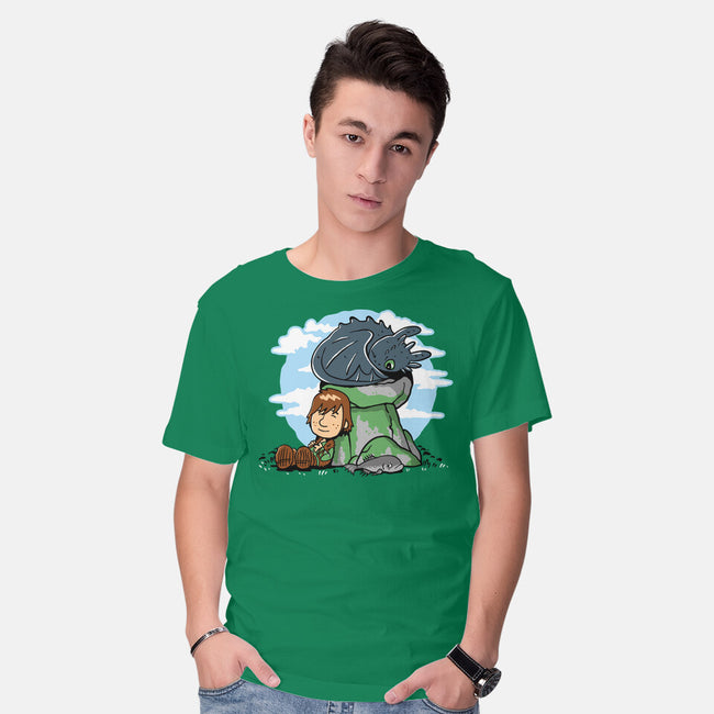 Relaxing With My Dragon-Mens-Basic-Tee-demonigote