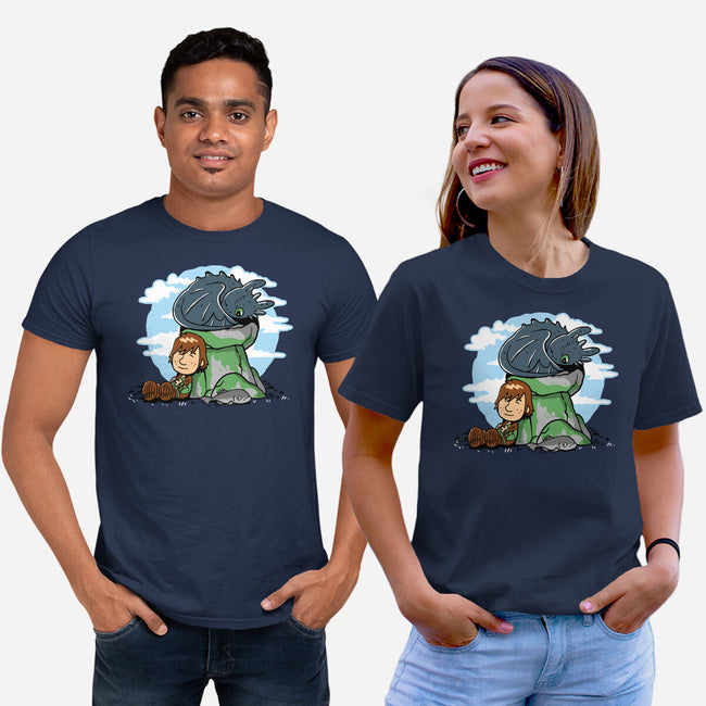 Relaxing With My Dragon-Unisex-Basic-Tee-demonigote