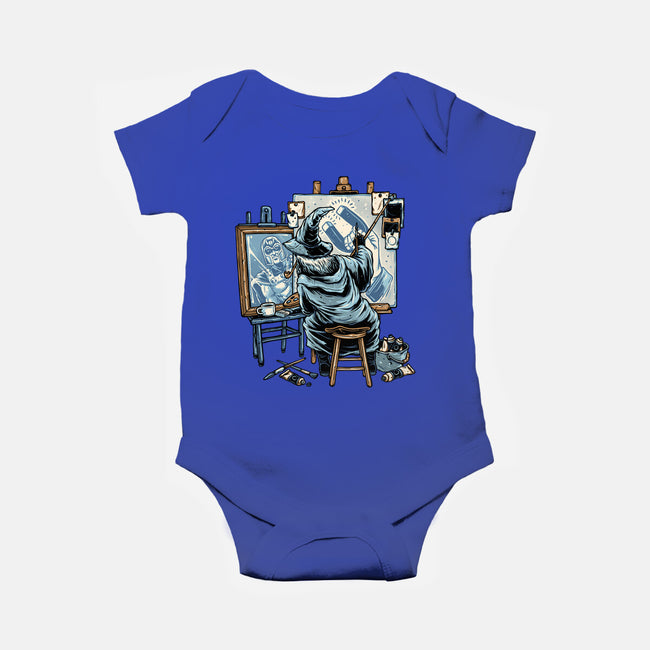 Painting Wizard-Baby-Basic-Onesie-glitchygorilla