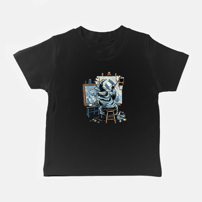 Painting Wizard-Baby-Basic-Tee-glitchygorilla