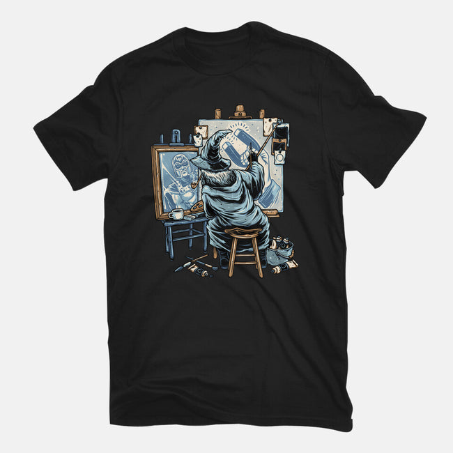 Painting Wizard-Womens-Basic-Tee-glitchygorilla
