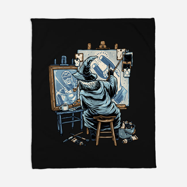 Painting Wizard-None-Fleece-Blanket-glitchygorilla