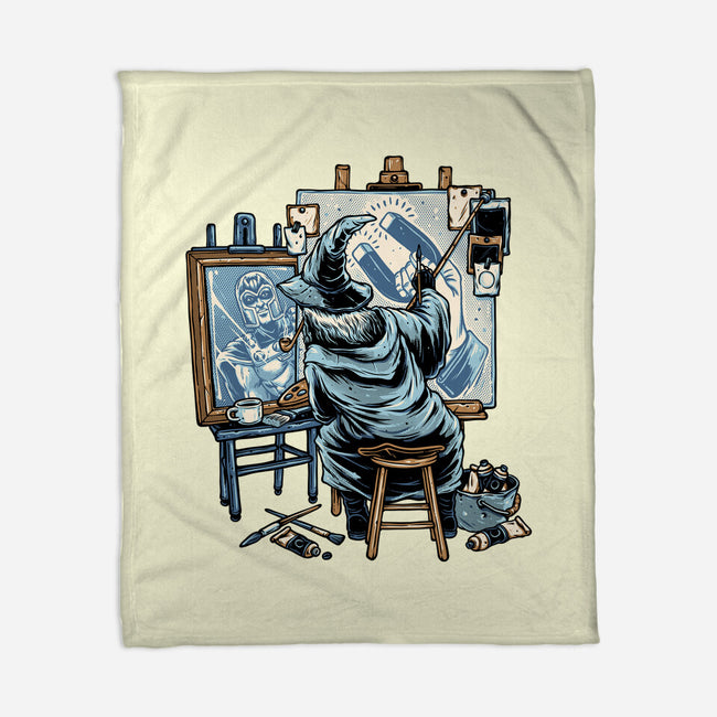 Painting Wizard-None-Fleece-Blanket-glitchygorilla