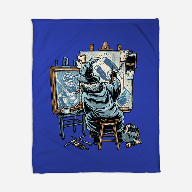 Painting Wizard-None-Fleece-Blanket-glitchygorilla