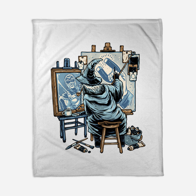 Painting Wizard-None-Fleece-Blanket-glitchygorilla