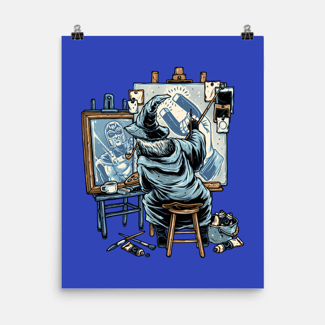 Painting Wizard-None-Matte-Poster-glitchygorilla