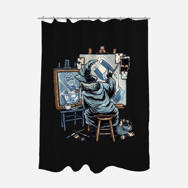 Painting Wizard-None-Polyester-Shower Curtain-glitchygorilla