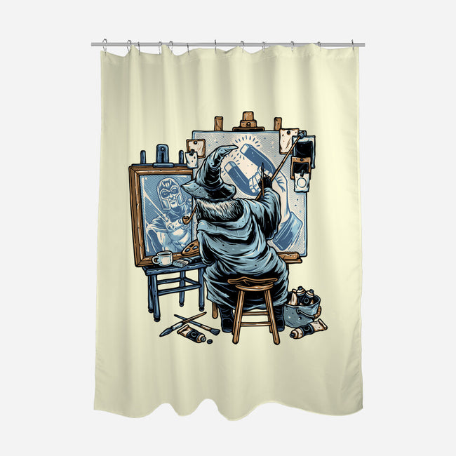 Painting Wizard-None-Polyester-Shower Curtain-glitchygorilla