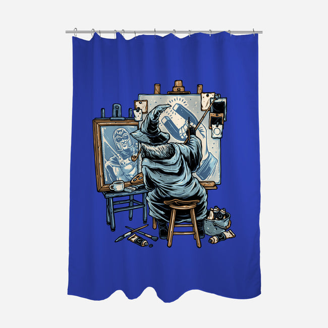 Painting Wizard-None-Polyester-Shower Curtain-glitchygorilla