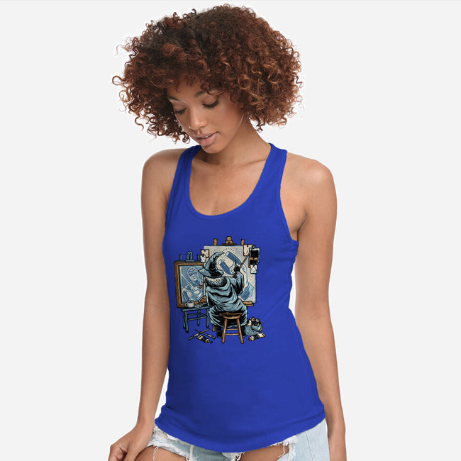 Painting Wizard-Womens-Racerback-Tank-glitchygorilla