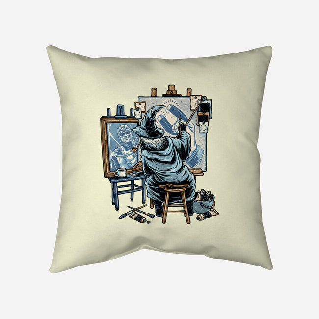 Painting Wizard-None-Removable Cover w Insert-Throw Pillow-glitchygorilla