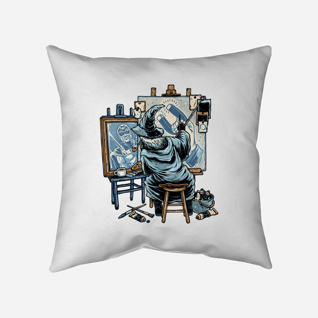 Painting Wizard-None-Removable Cover w Insert-Throw Pillow-glitchygorilla