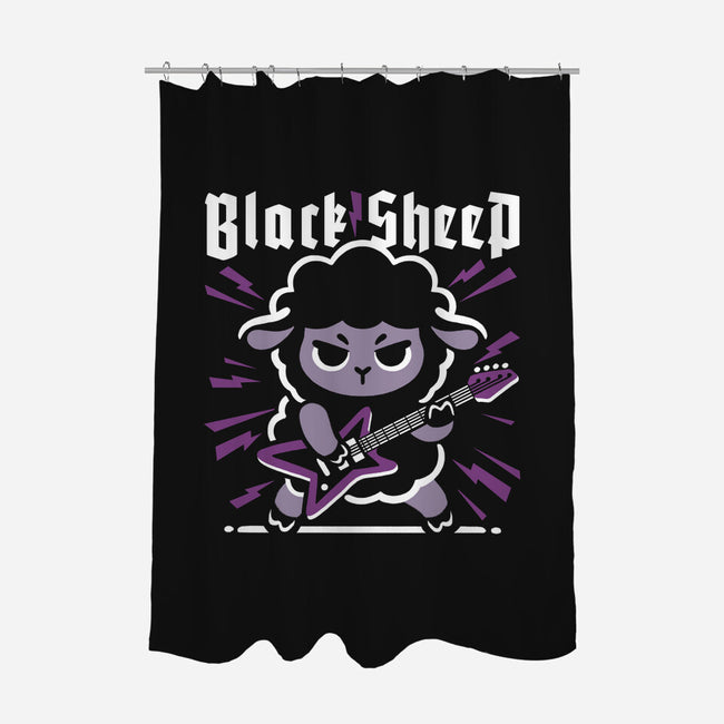 Black Sheep Rock Metal-None-Polyester-Shower Curtain-NemiMakeit