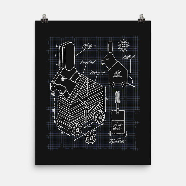 Trojan Rabbit Blueprints-None-Matte-Poster-drbutler