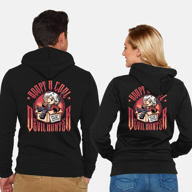 Adopt A Devil Hunter-Unisex-Zip-Up-Sweatshirt-demonigote