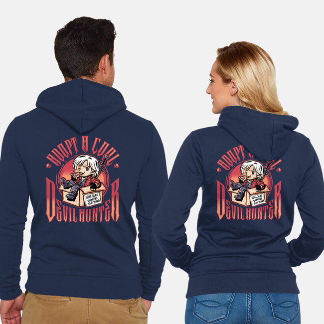 Adopt A Devil Hunter-Unisex-Zip-Up-Sweatshirt-demonigote