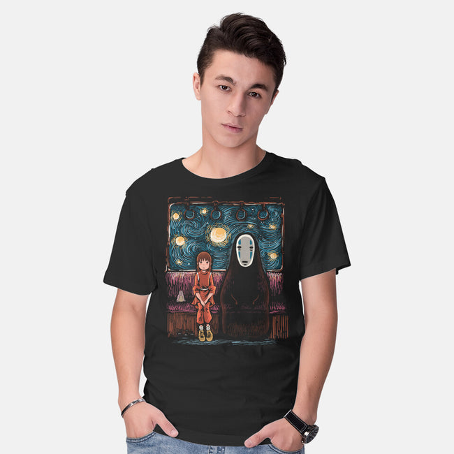 Starry Train-Mens-Basic-Tee-zascanauta
