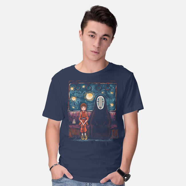 Starry Train-Mens-Basic-Tee-zascanauta