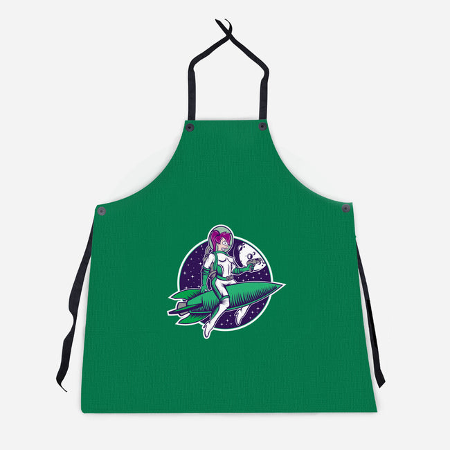 The Pinup From The Future-Unisex-Kitchen-Apron-SuperEdu