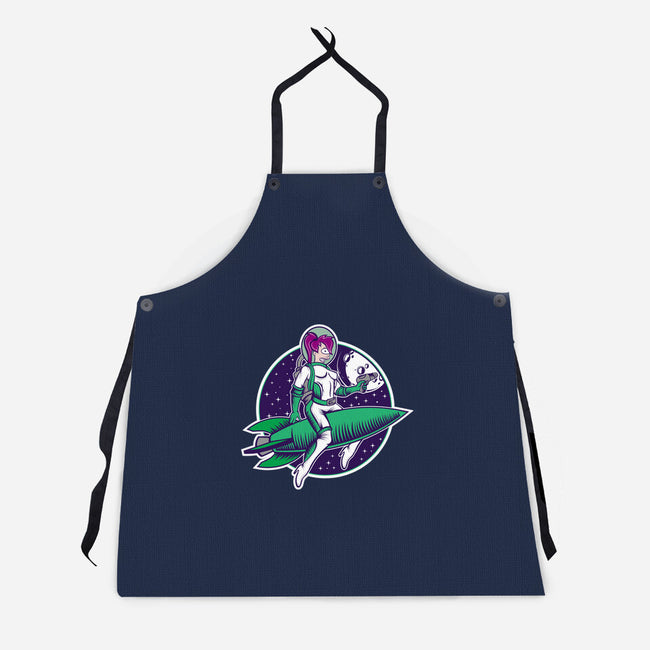 The Pinup From The Future-Unisex-Kitchen-Apron-SuperEdu