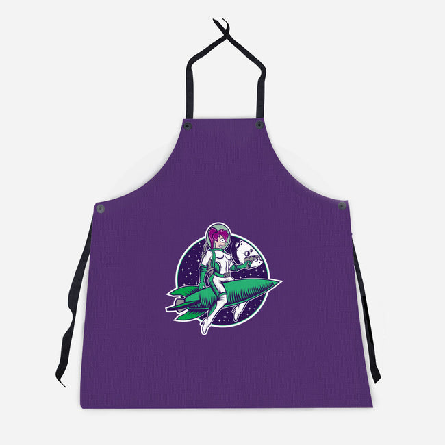 The Pinup From The Future-Unisex-Kitchen-Apron-SuperEdu