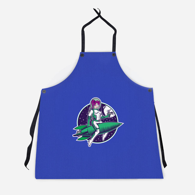 The Pinup From The Future-Unisex-Kitchen-Apron-SuperEdu