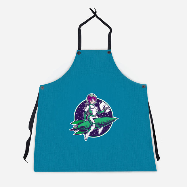 The Pinup From The Future-Unisex-Kitchen-Apron-SuperEdu