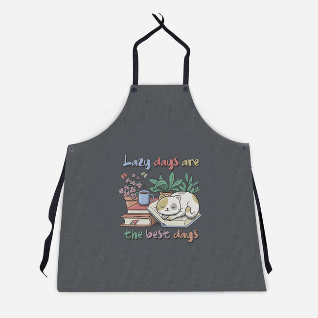 Purrfect Lazy Day-Unisex-Kitchen-Apron-NMdesign