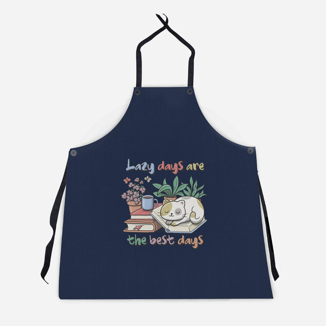 Purrfect Lazy Day-Unisex-Kitchen-Apron-NMdesign