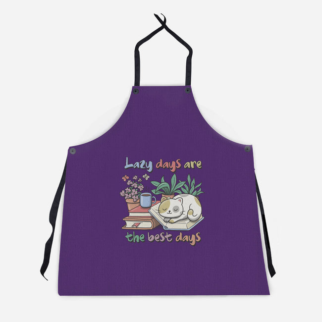 Purrfect Lazy Day-Unisex-Kitchen-Apron-NMdesign