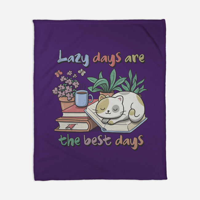 Purrfect Lazy Day-None-Fleece-Blanket-NMdesign