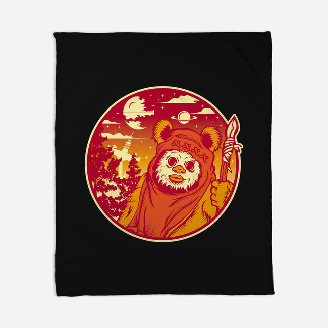 Forest Moon Sunset-None-Fleece-Blanket-SuperEdu