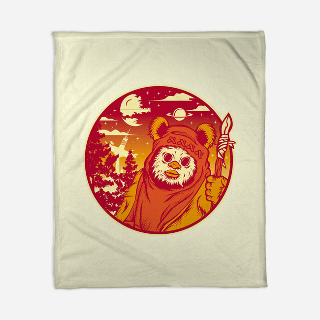 Forest Moon Sunset-None-Fleece-Blanket-SuperEdu