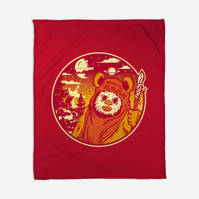 Forest Moon Sunset-None-Fleece-Blanket-SuperEdu