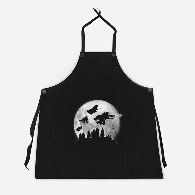 Full Moon Over Hogwarts-Unisex-Kitchen-Apron-DrMonekers