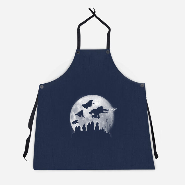 Full Moon Over Hogwarts-Unisex-Kitchen-Apron-DrMonekers
