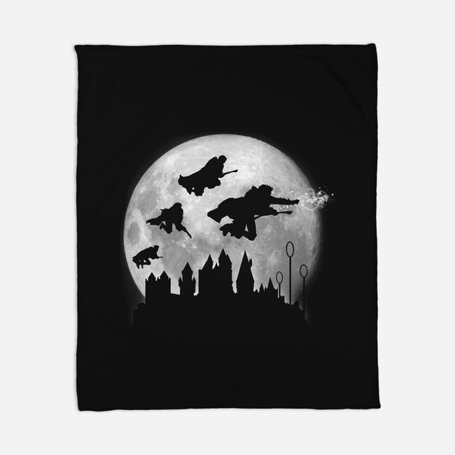 Full Moon Over Hogwarts-None-Fleece-Blanket-DrMonekers
