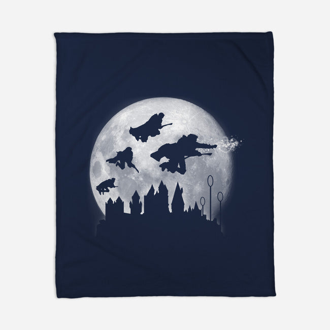 Full Moon Over Hogwarts-None-Fleece-Blanket-DrMonekers