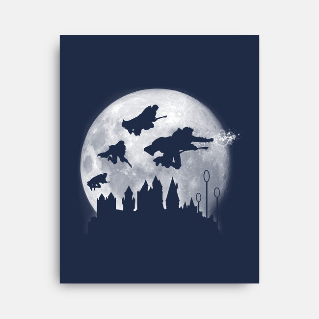 Full Moon Over Hogwarts-None-Stretched-Canvas-DrMonekers