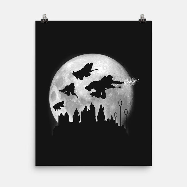 Full Moon Over Hogwarts-None-Matte-Poster-DrMonekers
